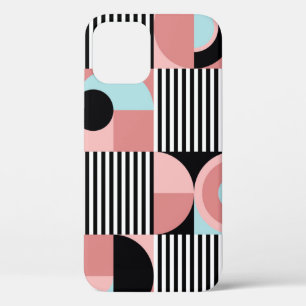 Geometric Lines, Colourful Shapes Mosaic. iPhone 12 Case