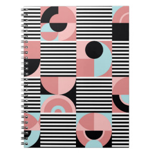 Geometric Lines, Colourful Shapes Mosaic. Notebook