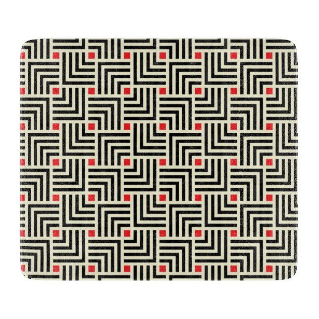 Geometric Lines Pattern Cutting Board (Front)