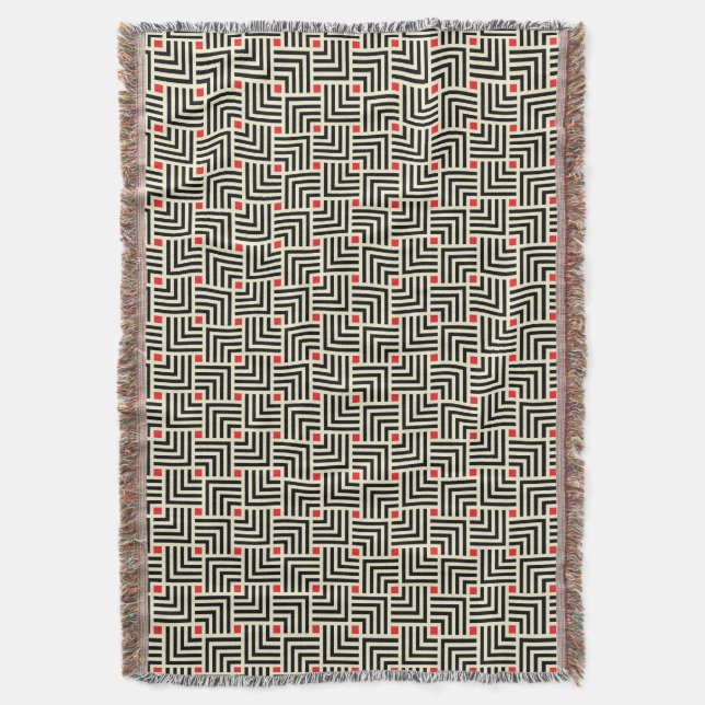 Geometric Lines Pattern Throw Blanket (Front Vertical)
