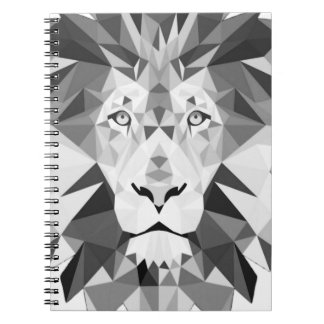 Geometric Lion Black and White Notebook