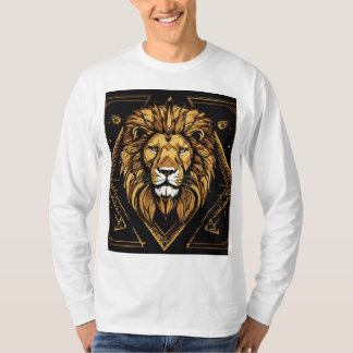 Geometric Lion Halftone T-Shirt: Bold Texture and T-Shirt