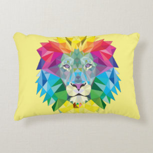 Geometric Lion Head Decorative Cushion