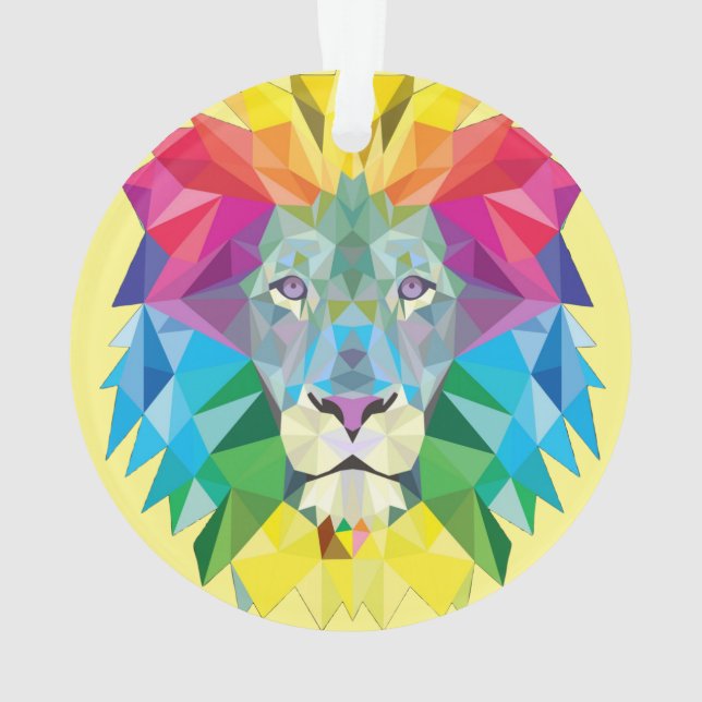 Geometric Lion Head Ornament (Back)