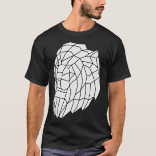Geometric Lion Head Outline T-Shirt