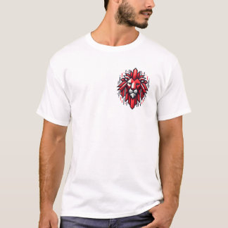 Geometric Lion Head T-Shirt – Bold Strength in Eve
