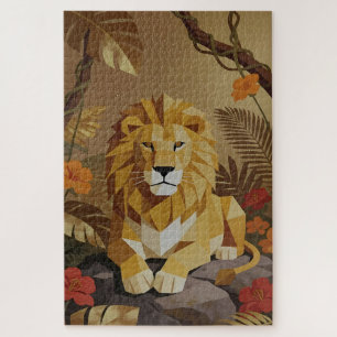 Geometric Lion Jungle Jigsaw Puzzle