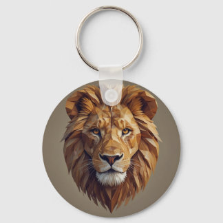 Geometric Lion Keychain