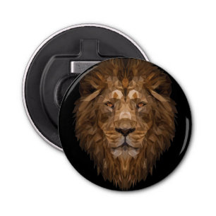 Geometric Lion Portrait Bottle Opener