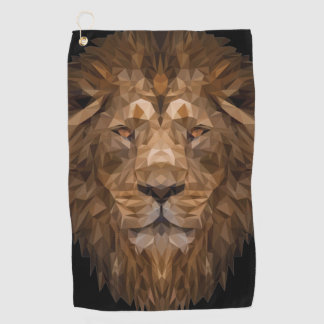 Geometric Lion Portrait Golf Towel