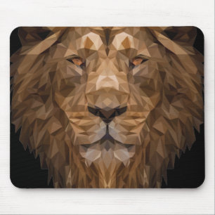 Geometric Lion Portrait Mouse Mat