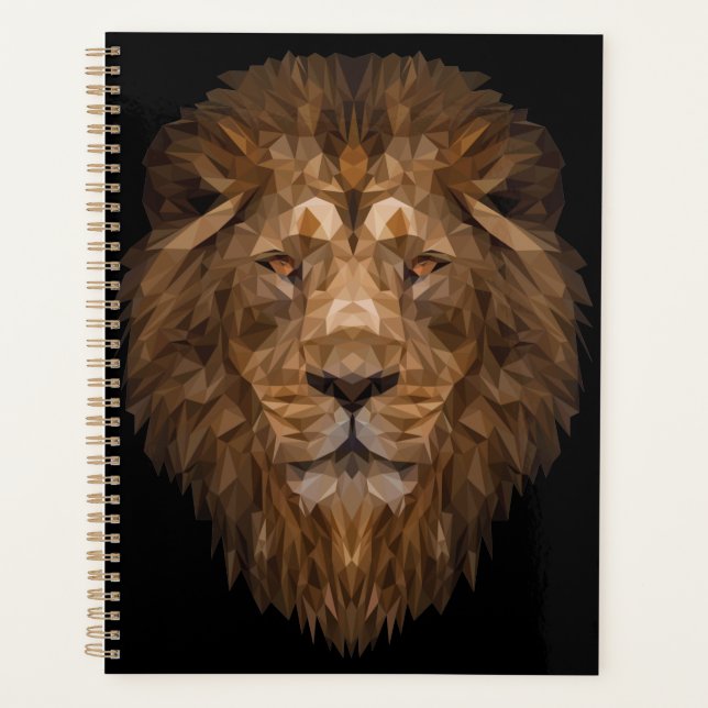 Geometric Lion Portrait Planner (Front)
