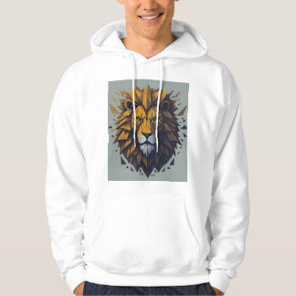 Geometric Lion Roar" T-shirt Hoodie