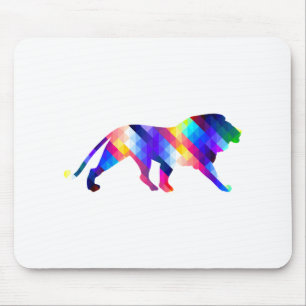 Geometric lion silhouette mouse mat