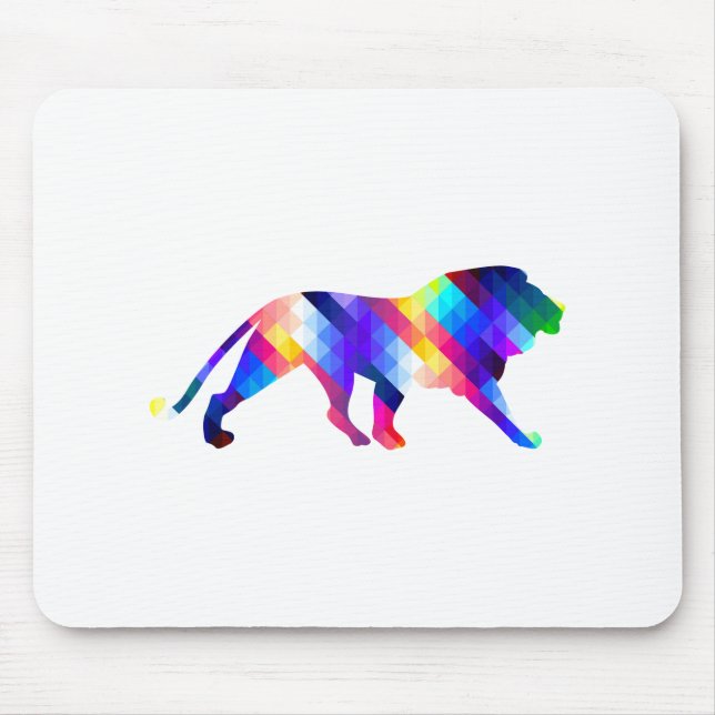 Geometric lion silhouette mouse mat (Front)