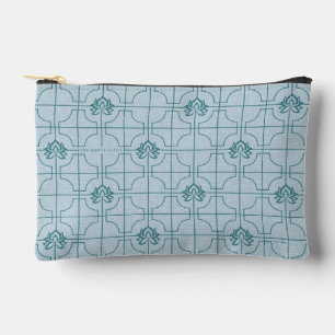 Geometric Lotus Grid Pattern - The White Lotus Accessory Pouch