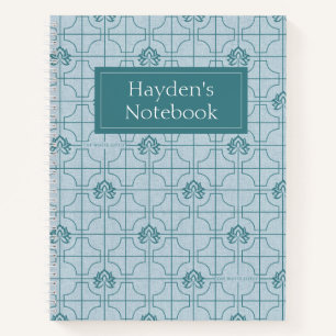 Geometric Lotus Grid Pattern - The White Lotus Notebook