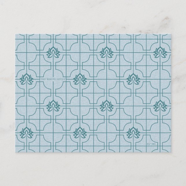 Geometric Lotus Grid Pattern - The White Lotus Postcard (Front)
