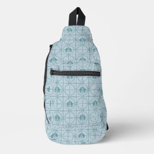 Geometric Lotus Grid Pattern - The White Lotus Sling Bag