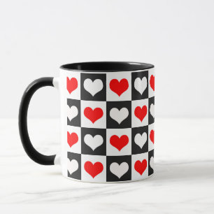 Geometric Love Heart Pattern Design Mug