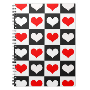 Geometric Love Heart Pattern Design Notebook