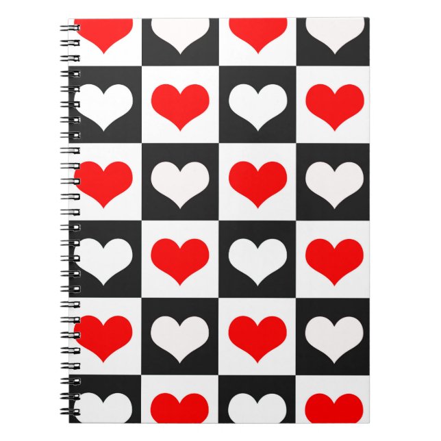 Geometric Love Heart Pattern Design  Notebook (Front)