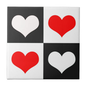 Geometric Love Heart Pattern Design  Tile