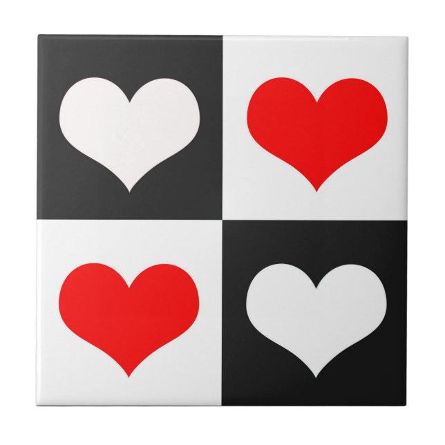 Geometric Love Heart Pattern Design  Tile (Front)