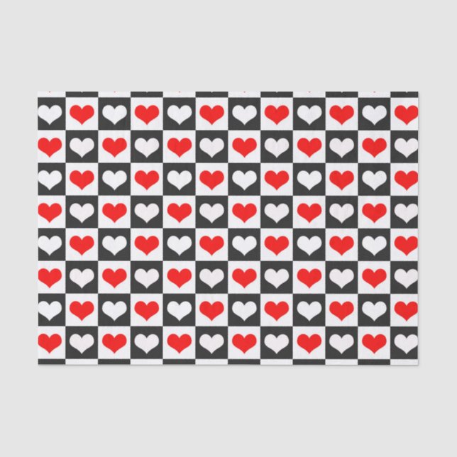 Geometric Love Heart Pattern Design  Tissue Paper (Front)