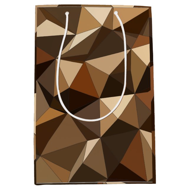 Geometric Low Poly Earth Tones Gift Wrap Medium Gift Bag (Front)