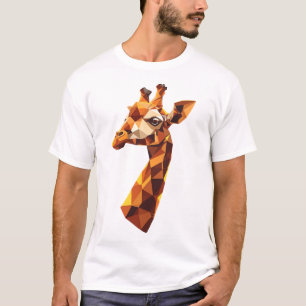 Geometric Low-Poly Giraffe Portrait T-Shirt