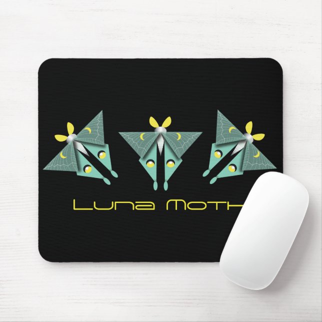 Geometric Luna Moth     Mouse Mat (With Mouse)