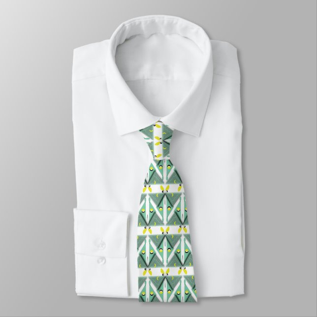 Geometric Luna Moth Tie (Tied)