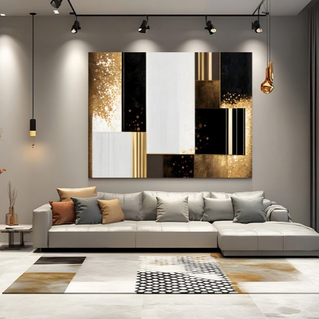 Geometric Luxury Gold and Black Canvas Print (Creator Uploaded)