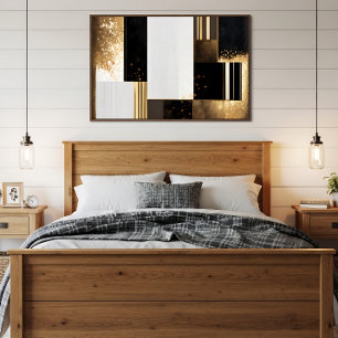 Geometric Luxury Gold and Black Poster