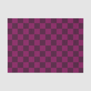 Geometric Magenta and Dark Maroon Chequerboard Tissue Paper