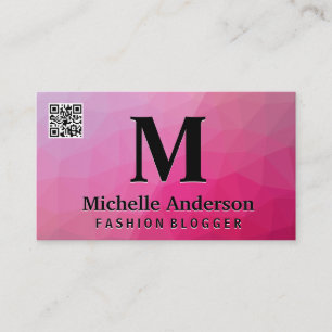 Geometric Magenta   QR Code Business Card