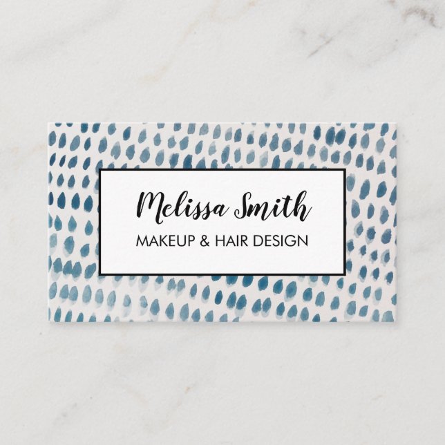 Geometric Makeup Artist Hair Salon Business Card (Front)