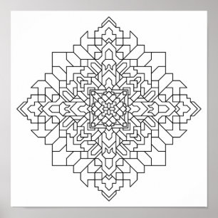 Geometric Mandala #14 Poster