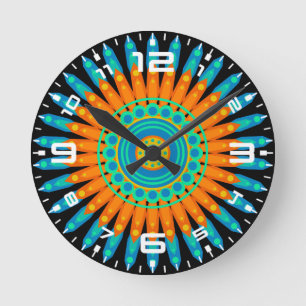 Geometric Mandala Art Circle Design-48256 Round Clock