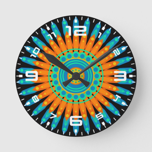 Geometric Mandala Art Circle Design-48256 Round Clock (Front)