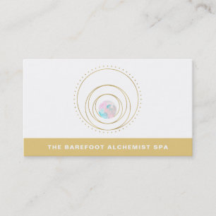 *~*  Geometric Mandala  Boho Gold Sacred Geometry Business Card