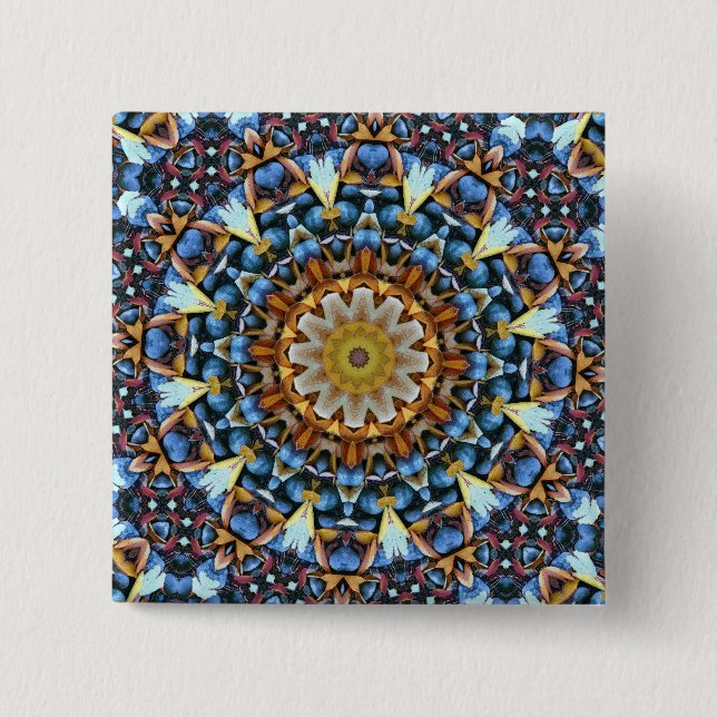 Geometric Mandala - Customised 15 Cm Square Badge (Front)