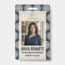 Geometric Mandala Deep Navy Ivory