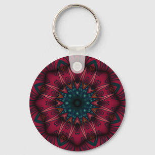 Geometric Mandala Key Ring
