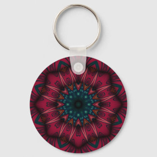 Geometric Mandala Key Ring