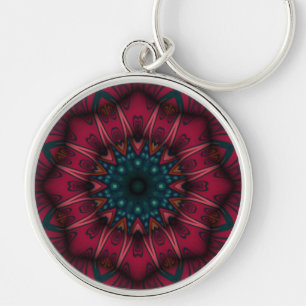 Geometric Mandala Key Ring