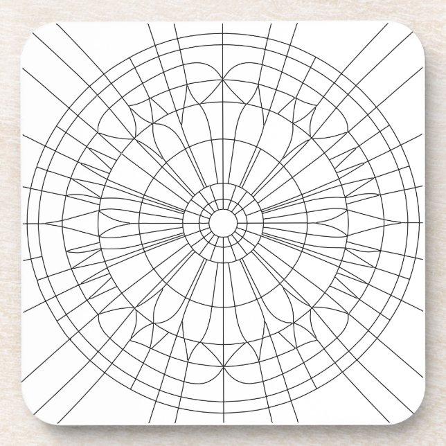 Geometric Mandala Pattern Coaster (Front)