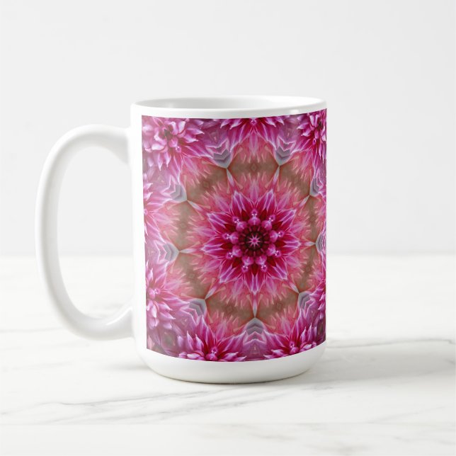 Geometric Mandala Pink Flower Pattern-67545 Coffee Mug (Left)