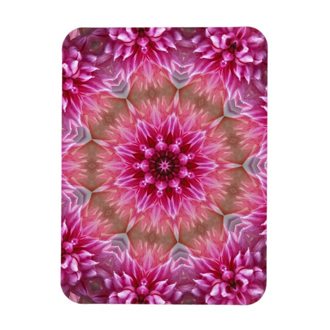 Geometric Mandala Pink Flower Pattern-67545 Magnet (Vertical)